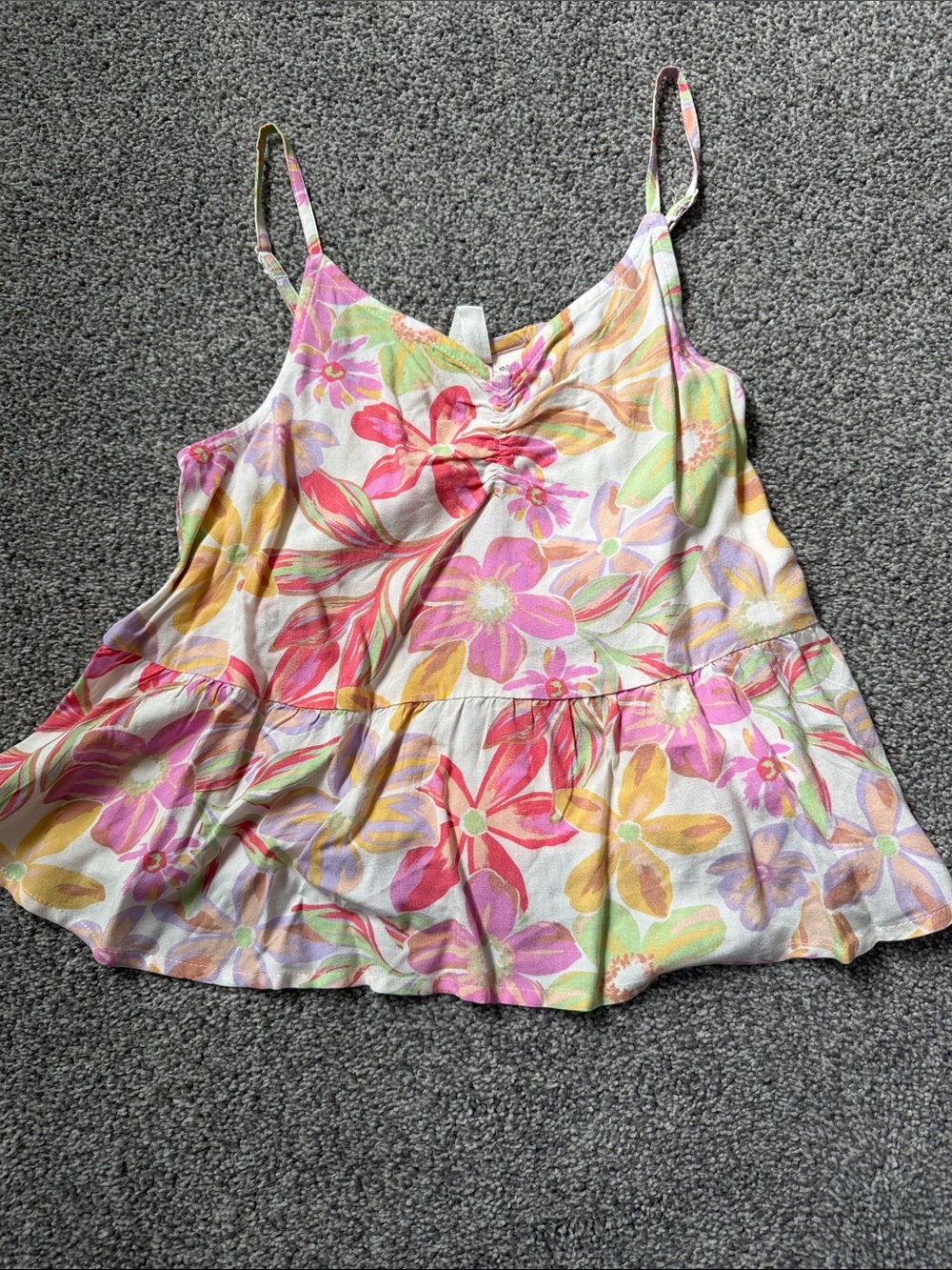 Roxy Floral Tiered Cami in Pink, Yellow, Green & Lavender
